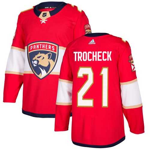 Adidas Men Florida Panthers #21 Vincent Trocheck Red Home Authentic Stitched NHL Jersey